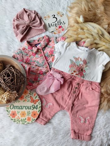 Ensemble complet 5 pièces sergent major fille 3 mois 🎀