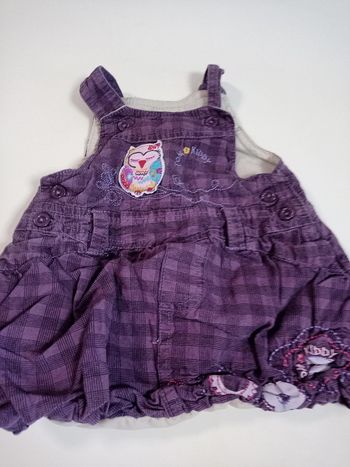 Robe boule violette hibou 6 mois fourrée tbe