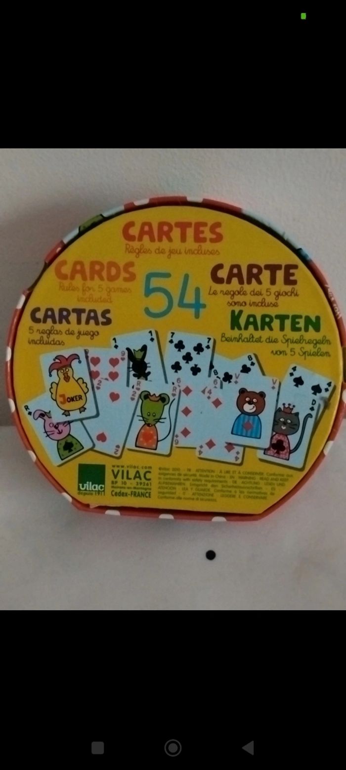 Jeux de 54 cartes  avec 5 règles de jeux de cartes Vilac - photo numéro 3