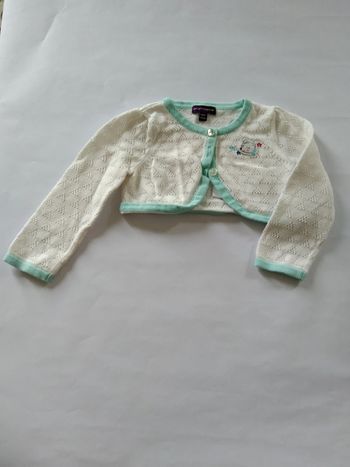 gilet court blanc ajouré sergent major fille 6 mois