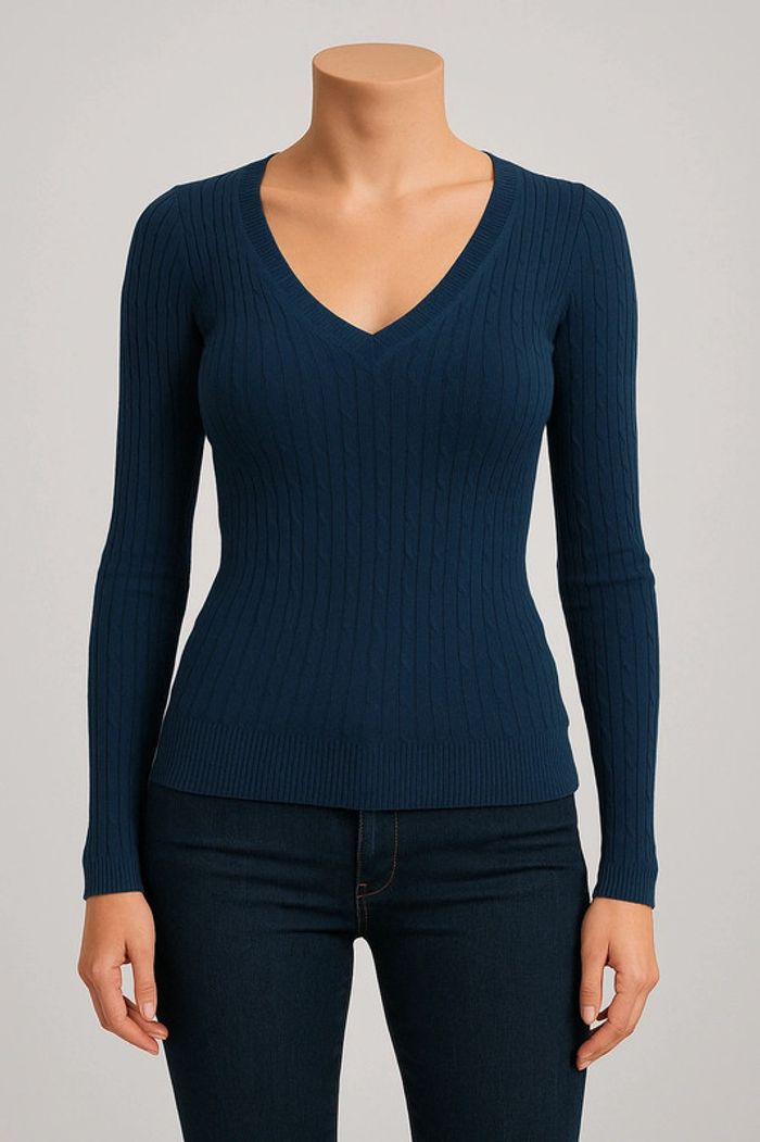 Pull Tommy Hilfiger Femme Bleu Col V