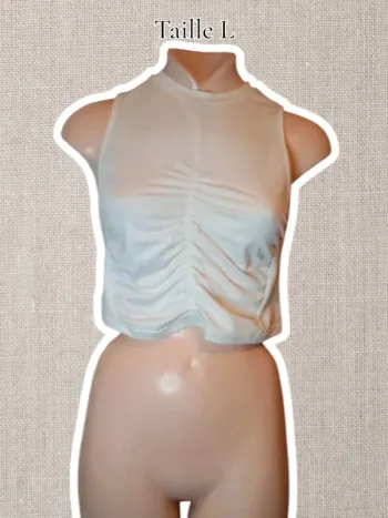 Crop top blanc - taché 🫟- Taille L