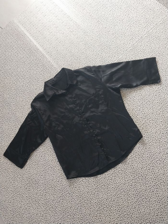 Chemise noire satinée – femme - photo numéro 5