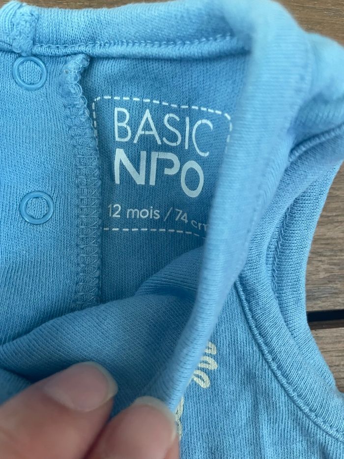 Lot 3 bodies bébé sans manches – bleu, blanc & motifs marins – 12 mois - photo numéro 8