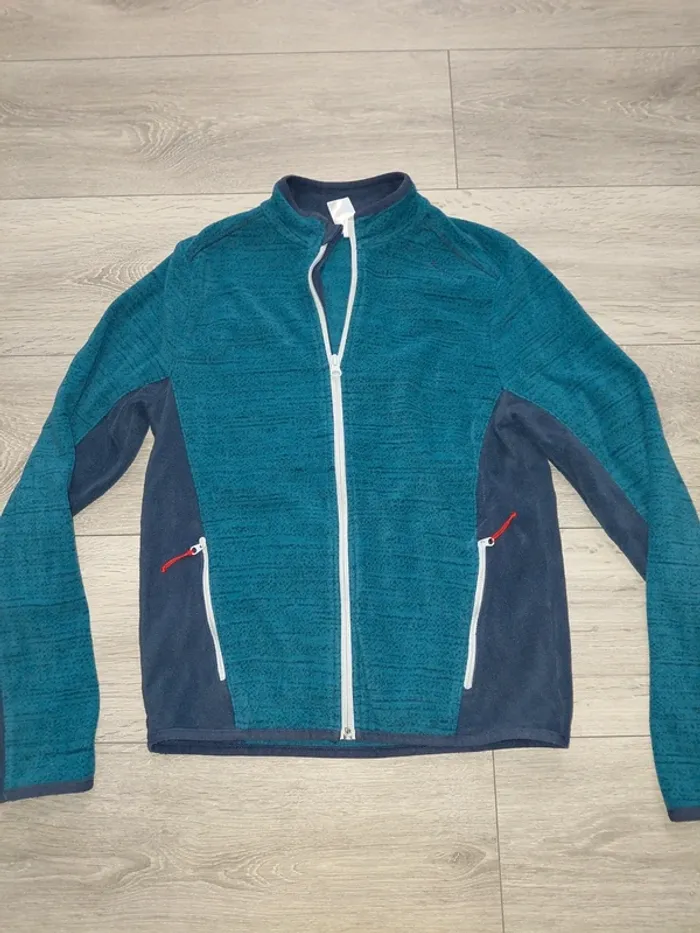 Gilet polaire bleu chiné marine