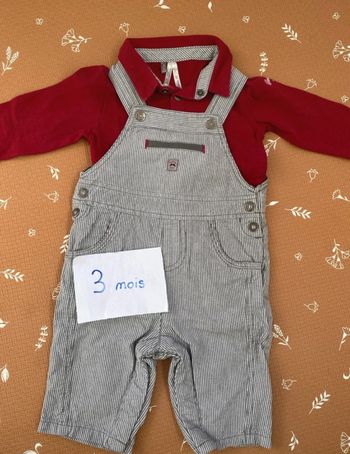 Ensemble polo salopette 3 mois
