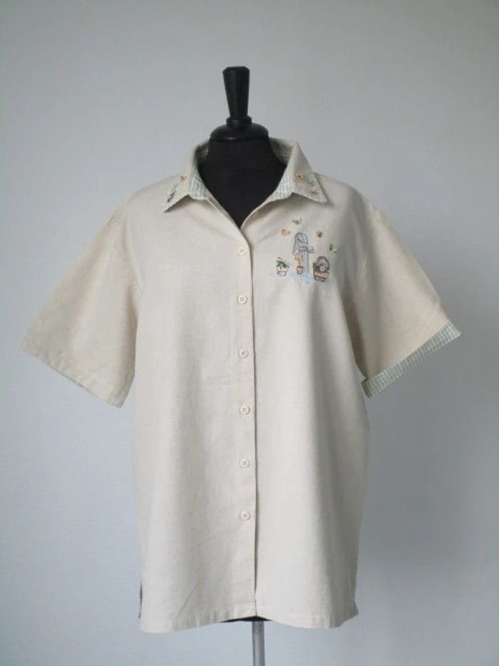 Chemise beige vintage pompe à eau 44 TBE - photo numéro 2
