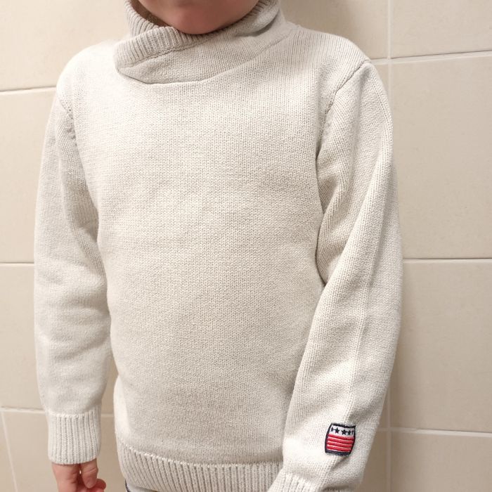 Joli pull avec col beige crème taille 6 ans