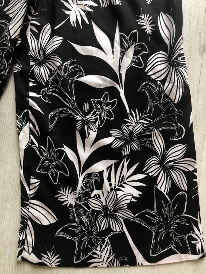 BB- pantalon imprimé noir /blanc 3/4 large « Tissaia » T 40 NEUF - photo numéro 4