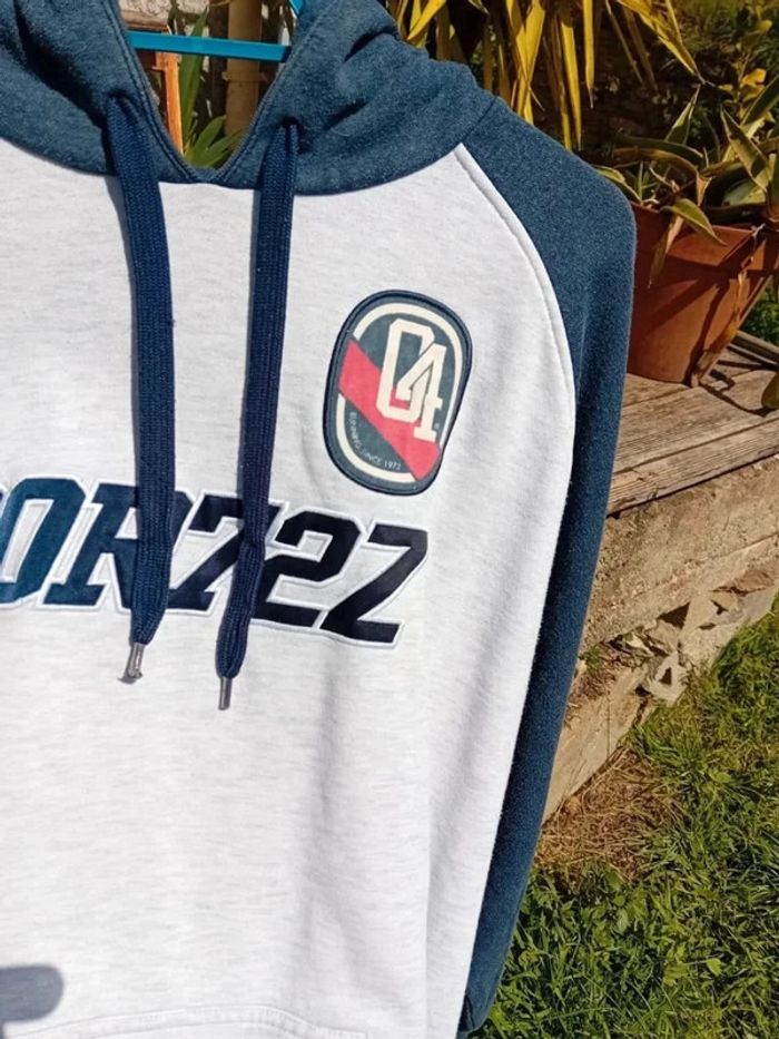Sweat à capuche gris et bleu vintage Nike XL - photo numéro 4