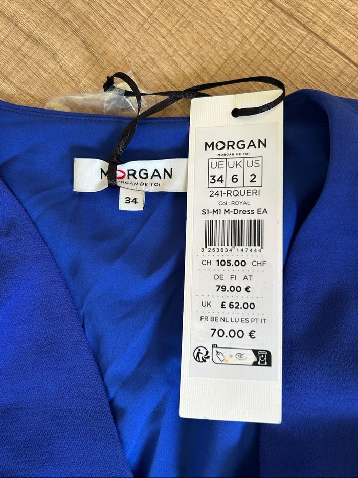 Robe bleue neuve à manches longues Morgan taille 34 (valeur 70€) - photo numéro 9