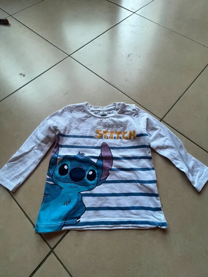 t-shirt manche longue stitch taille 86 cm