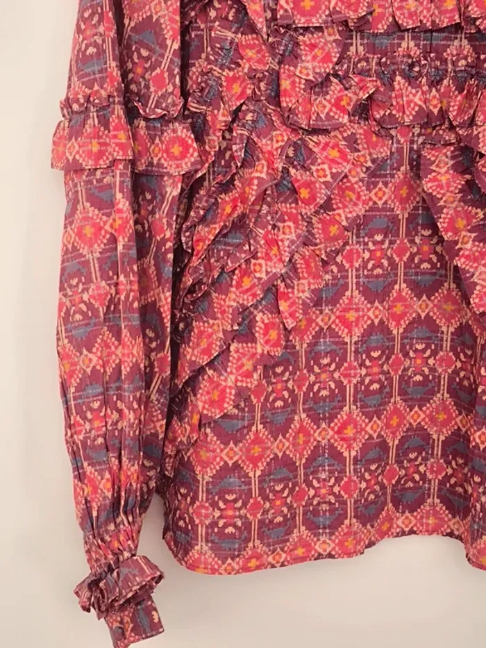 Blouse Sezane a volants imprimé 34 - photo numéro 7