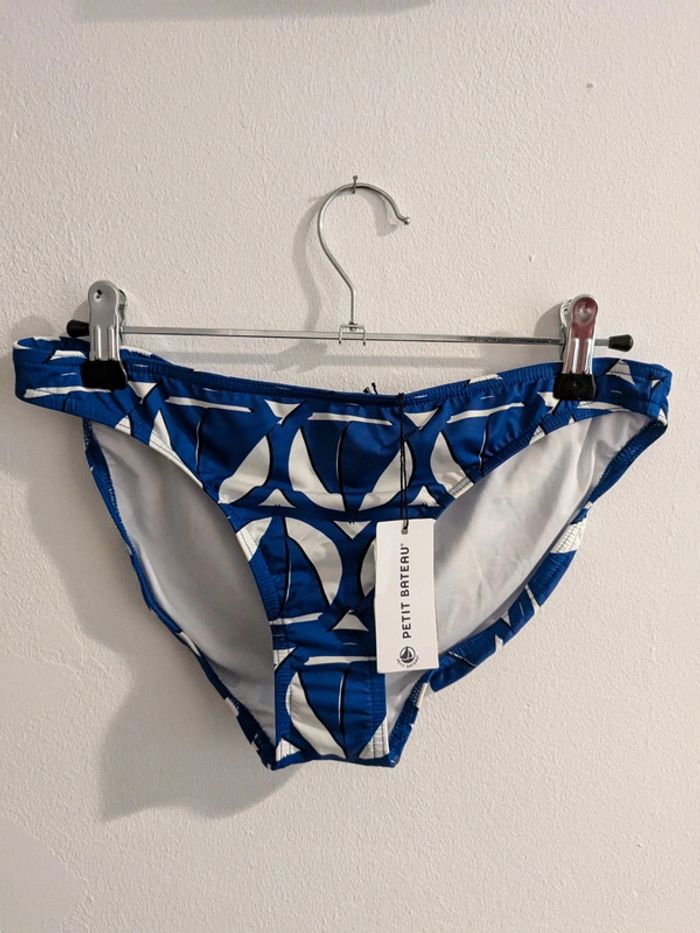 Maillot 2 pièces blanc et bleu M - photo numéro 3