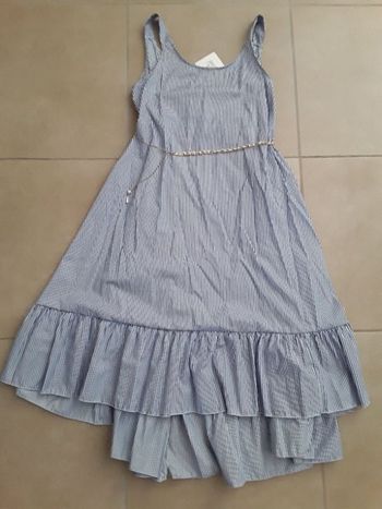 Robe longue bleu et blanc TU MELITEA NEUVE
