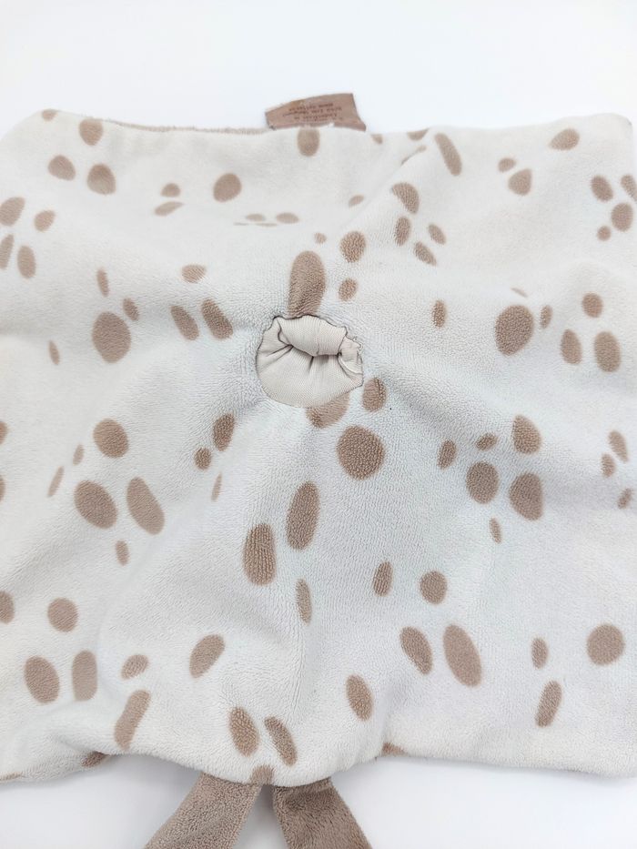 NATTOU - Doudou plat chien dalmatien blanc taupe marron collection Max et Noa attache tétine - photo numéro 4