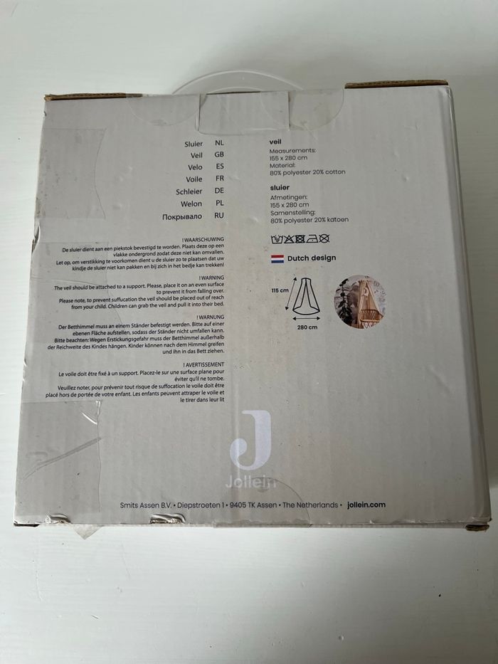 Ciel de lit bébé Jollein – Rose – Neuf en boîte - photo numéro 3