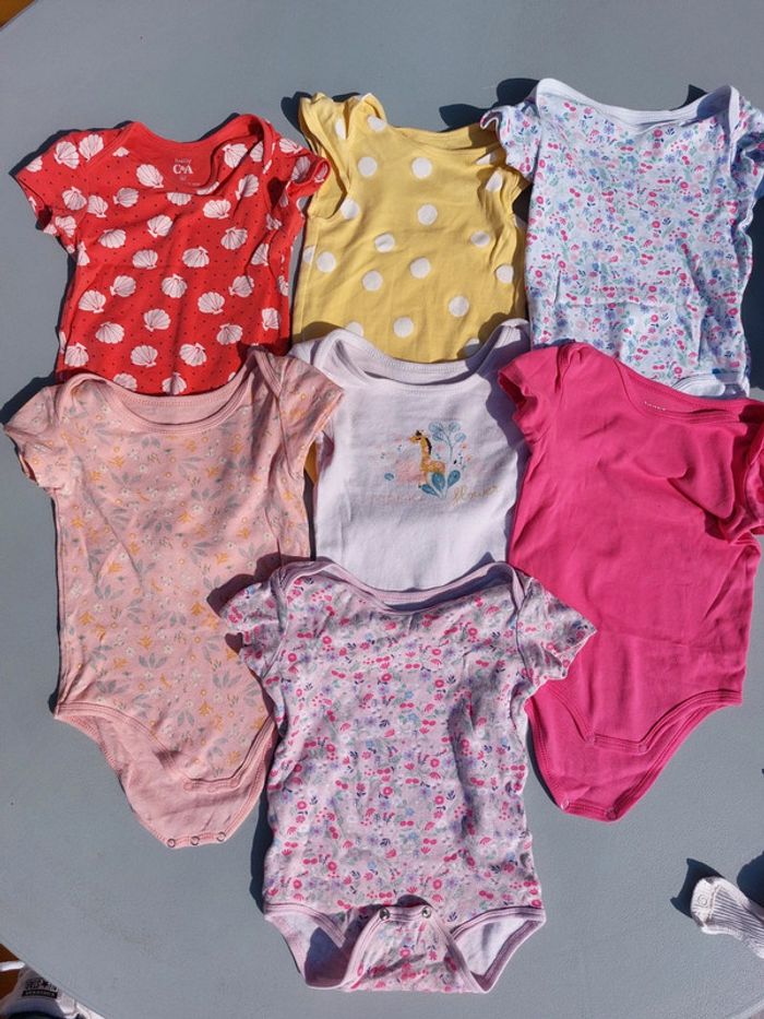 Lot 7 bodies 24 mois manches courtes