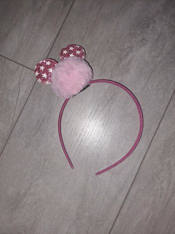 Serre-tête fille rose pompon etoiles