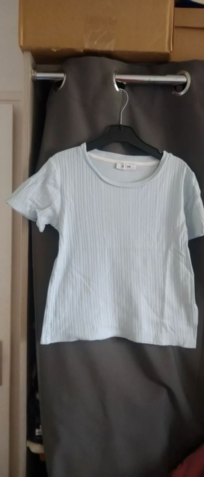 Haut côtelé bleu ciel mc fille 14 ans la redoute