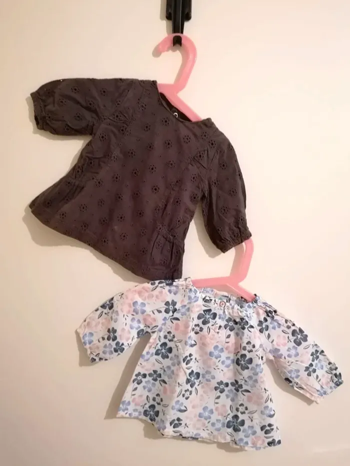 Lot tee-shirt fille  manches longues 3 mois