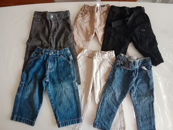 Lot de 6 pantalons et jeans garçon taille 18/24 mois