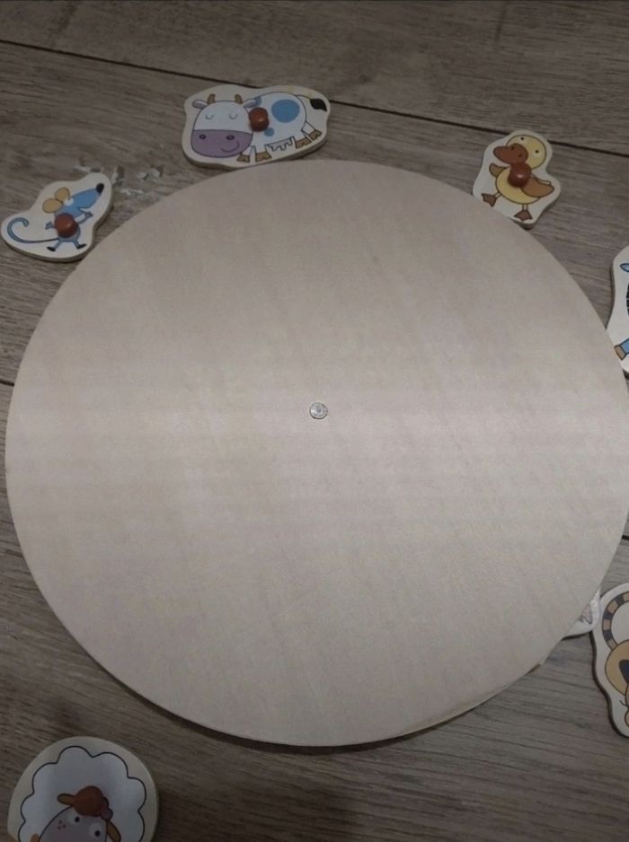 Puzzle en bois horloge et animaux - photo numéro 4