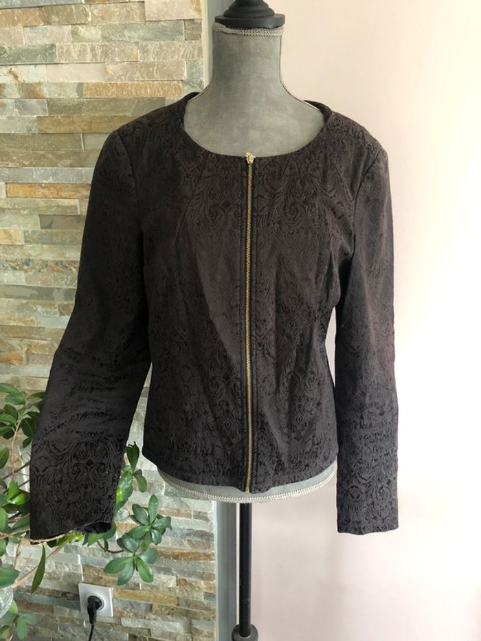 Veste noire à motifs Camaieu 38