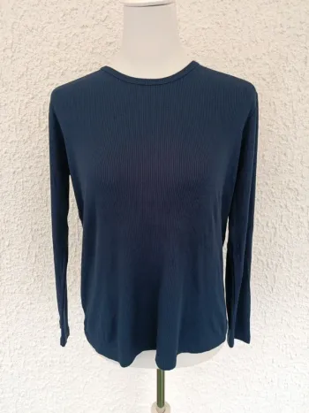T-shirt manches longues fluide bleu marine taille 42