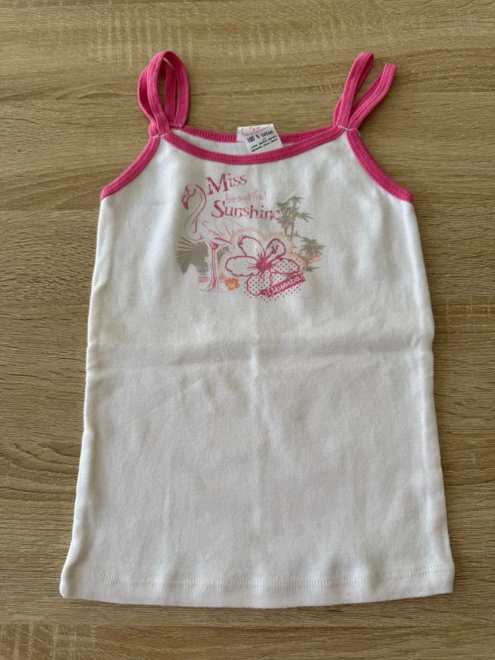 2 tops a bretelles blanc et rose 6 ans fille Absorba - photo numéro 4
