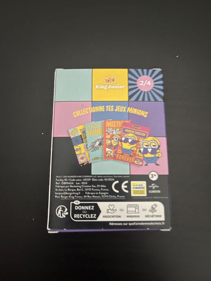Jeu de cartes minions Burger King - photo numéro 2