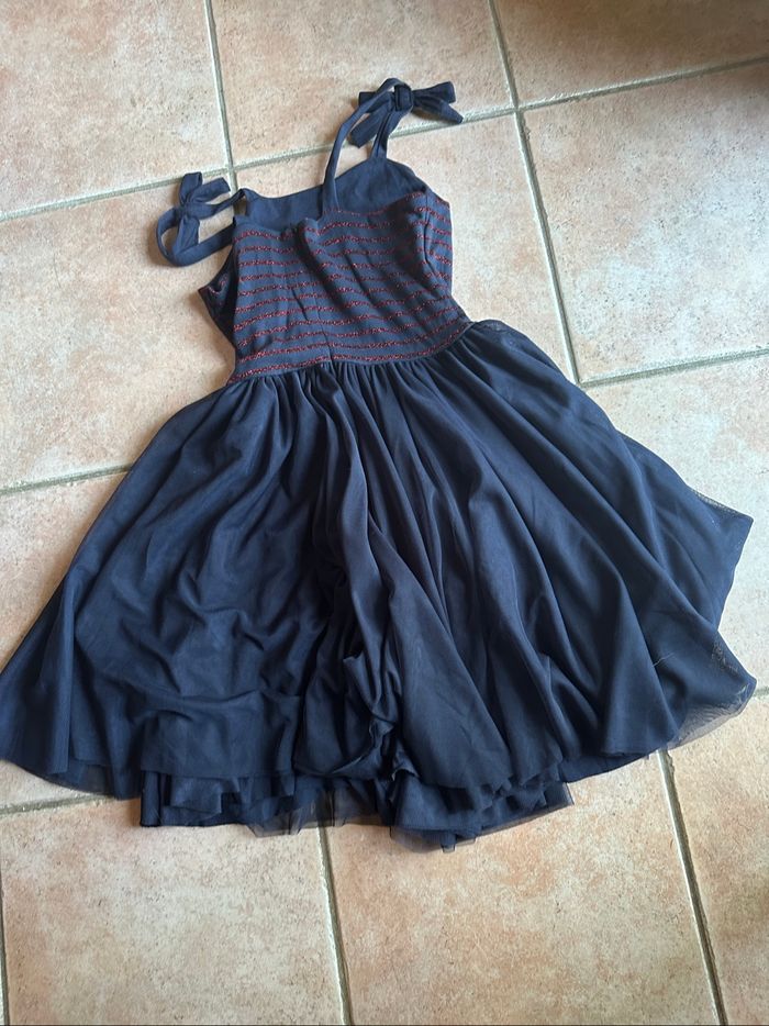 Robe bretelles bleu rayé rouge Petit Bateau Taille 12 ans - photo numéro 2