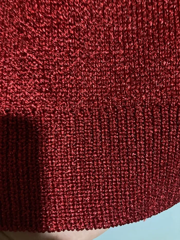 Pull rouge paillette - photo numéro 5
