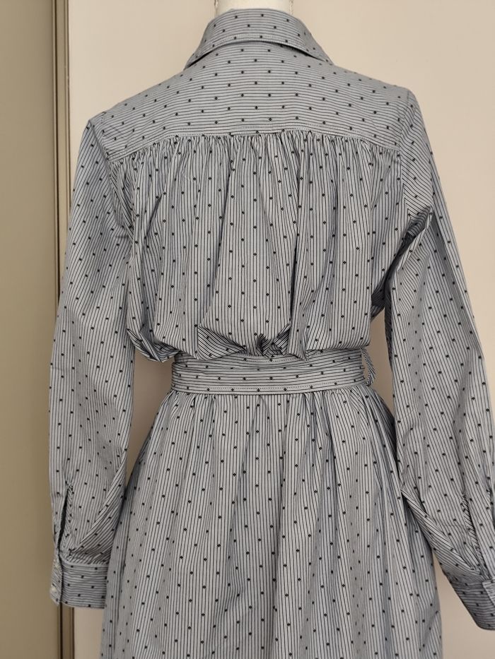 Robe Maje taille 36 coton blanc et bleu printemps été de - photo numéro 7