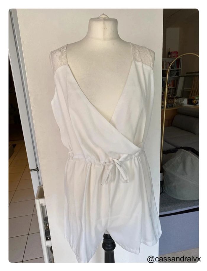 Combishort blanche dentelle
