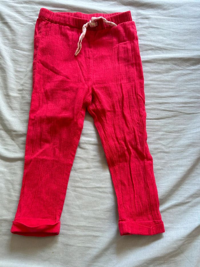 Pantalon crépon rose in extenso 24 mois