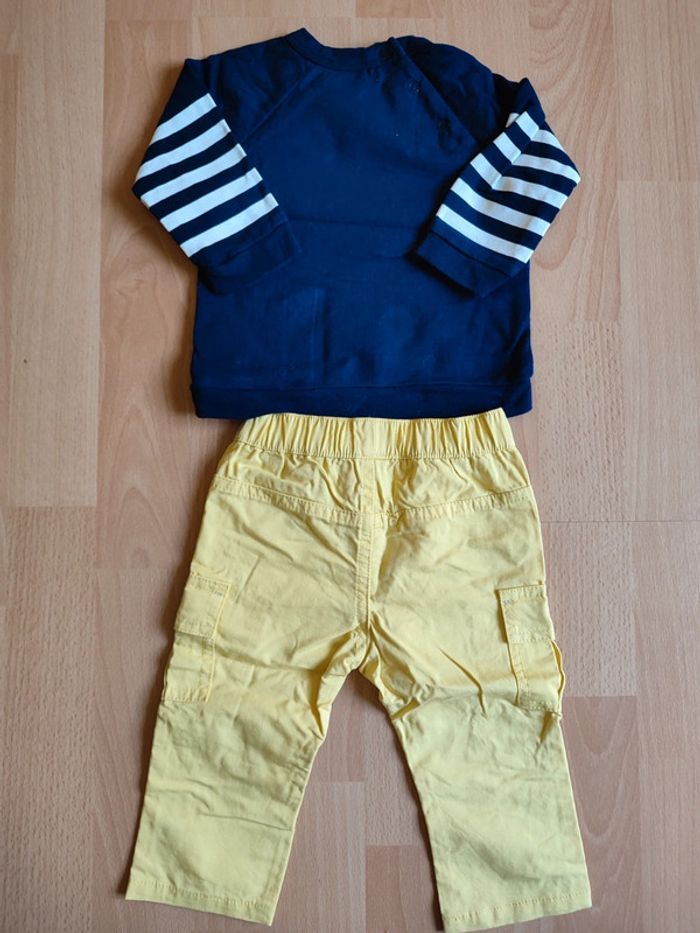 Lot ensemble neuf pantalon léger + sweat Vertbaudet en 6M - photo numéro 2