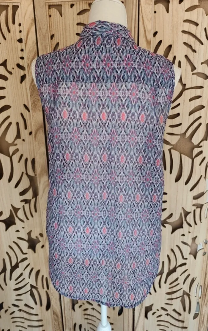 Chemise transparente sans manche imprimé T 40 H&M - photo numéro 6