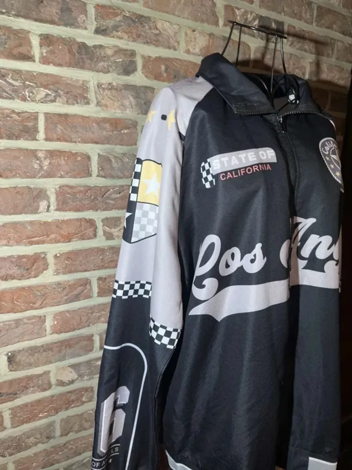 Veste Racing Noire et gris Los Angeles Taille L / 40 - photo numéro 6