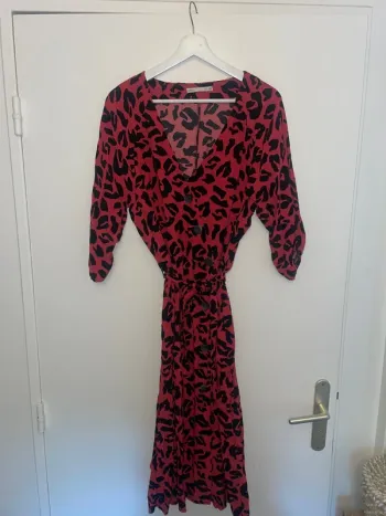 Robe longue léopard rouge Lefties L