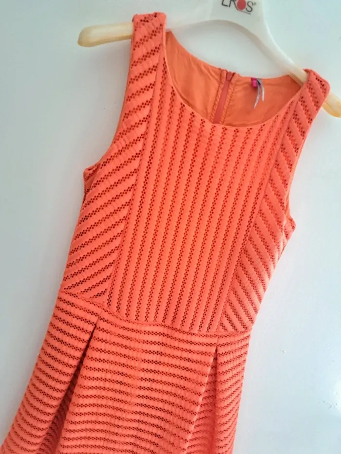 Robe corail Orchestra - taille 14 ans 164cm - été cocktail occasions - photo numéro 2