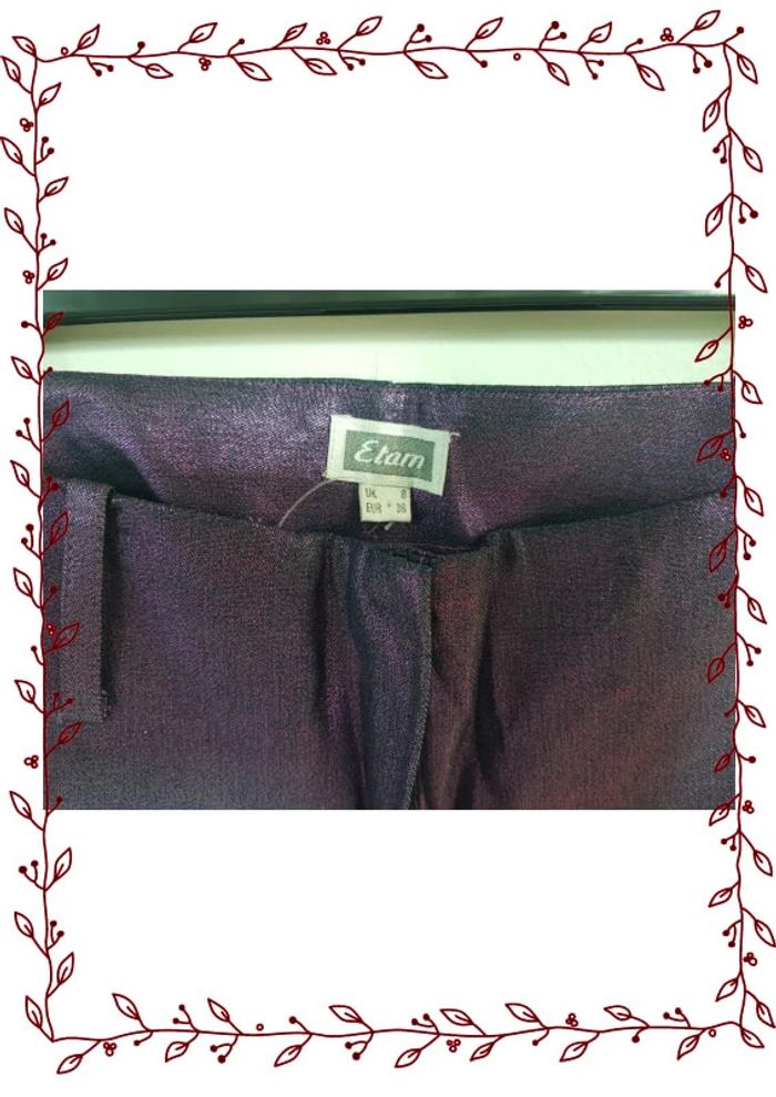 Pantalon Évasé Violet Pailleté taille 36 - photo numéro 4