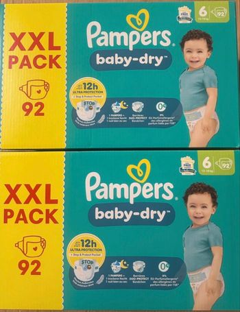 2 cartons de couches Pampers taille 6