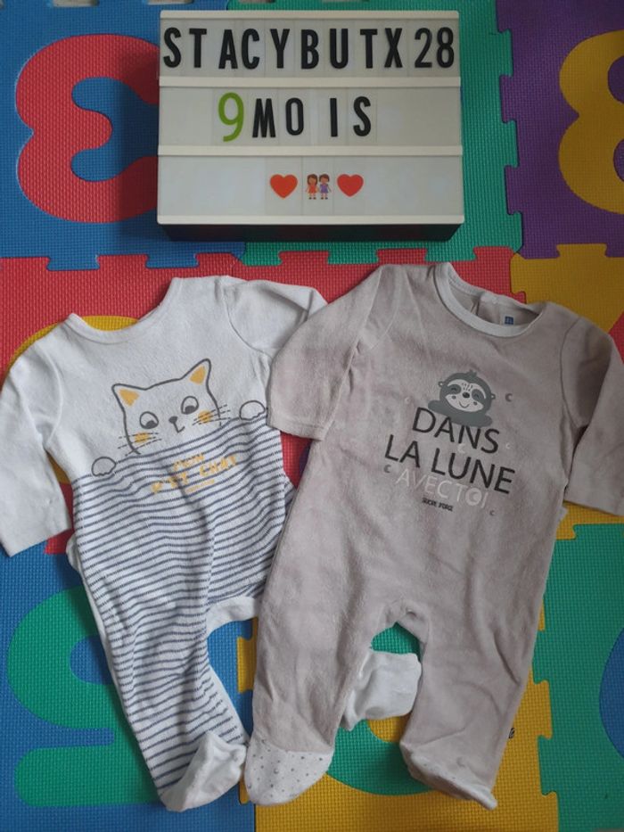 Lot pyjamas 9 mois Sucre d'orge