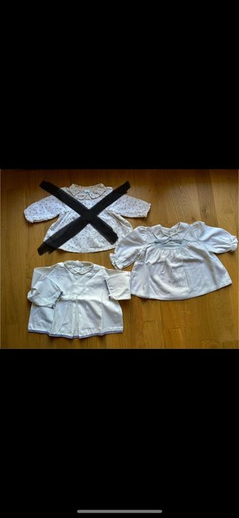 Lot de 2 chemisiers vintage bébé mixte fille et/ou garçon