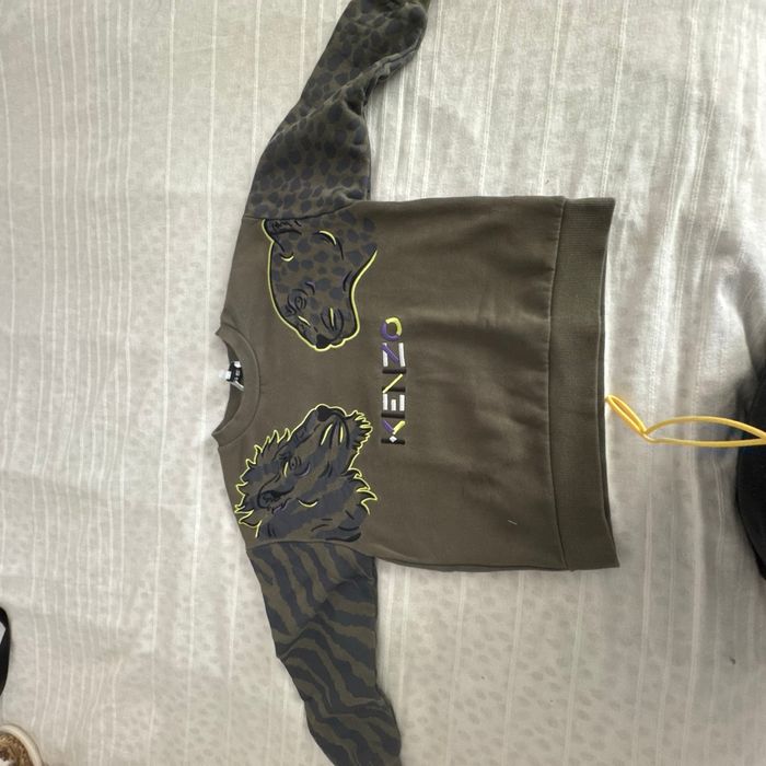 Pull Kenzo garçon vert kaki - photo numéro 3