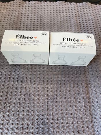 Tétines physiologiques Élhée taille XS (2 boites)