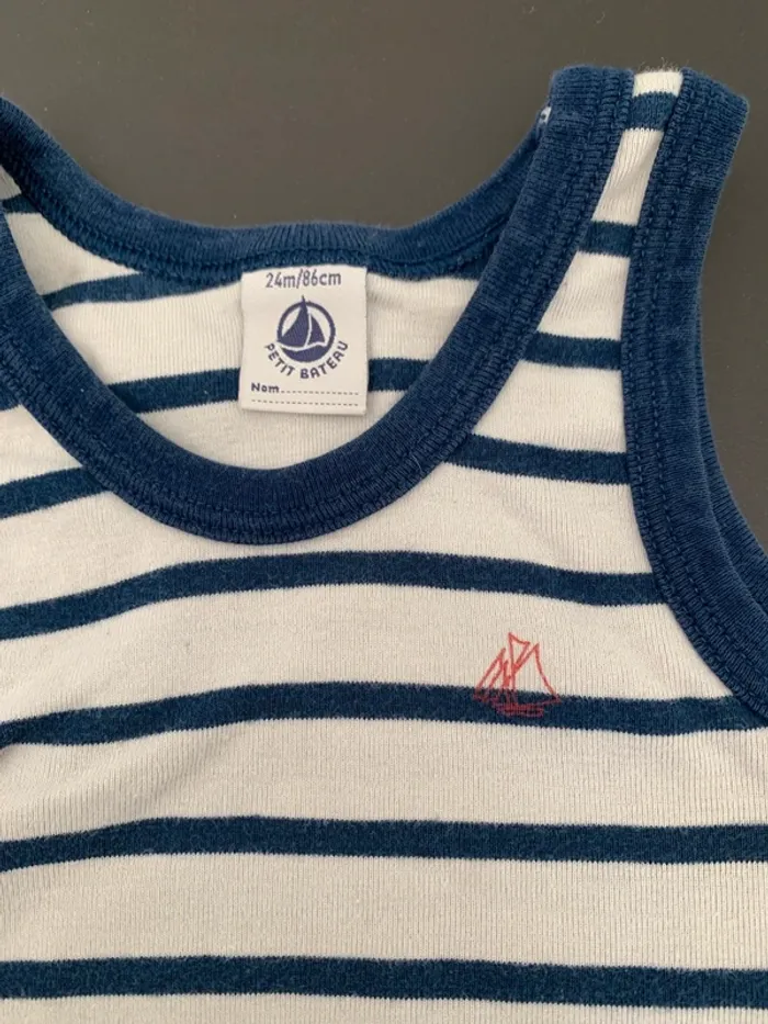 Body marinière petit bateau taille 24 mois - photo numéro 2