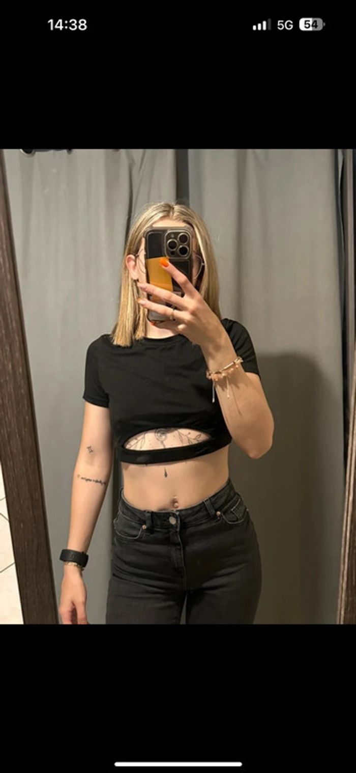 Haut court noir shein S