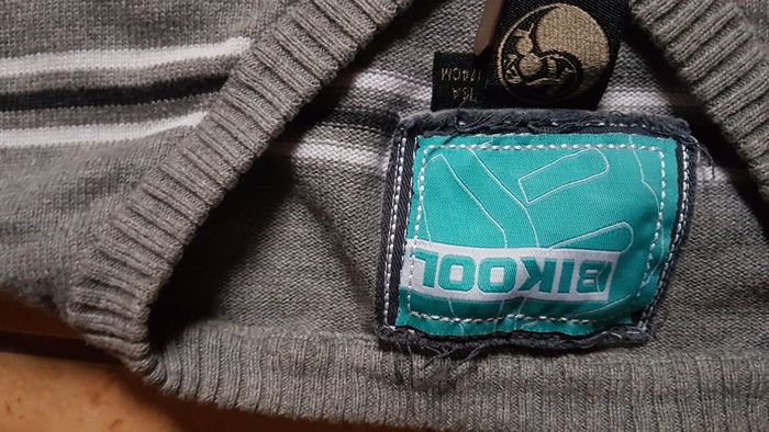 Pull fin garçon 16 ans gris à rayures Bikool - photo numéro 2